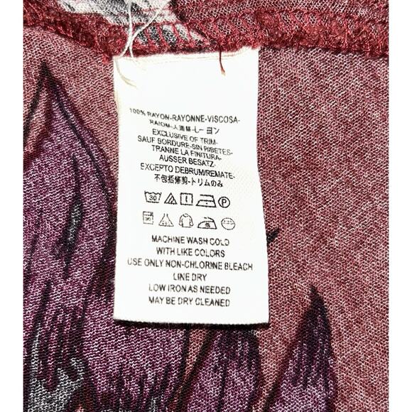 Free People Small Electric Burgundy Orchid Tree Swing Tunic Dress Large NWT - Picture 7 of 7